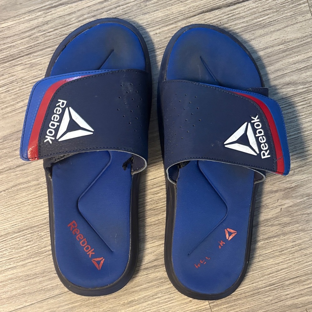Reebok Navy and Red Slide Sandals